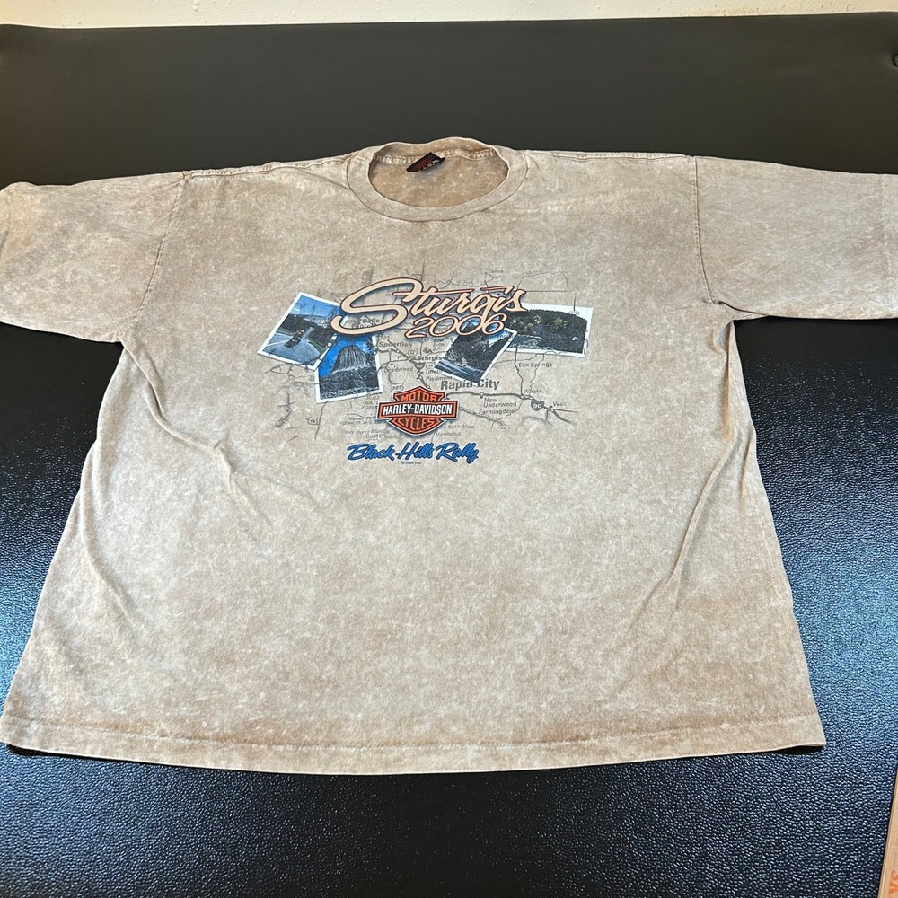 Harley-Davidson Sturgis 2006 Black Hills Rally Graphic T-Shirt Vintage Mens 2XL